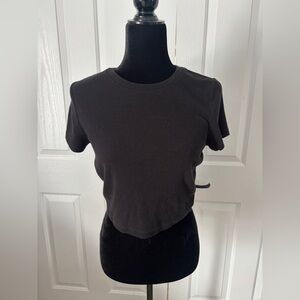 Garage Ribbed Crop Top Black